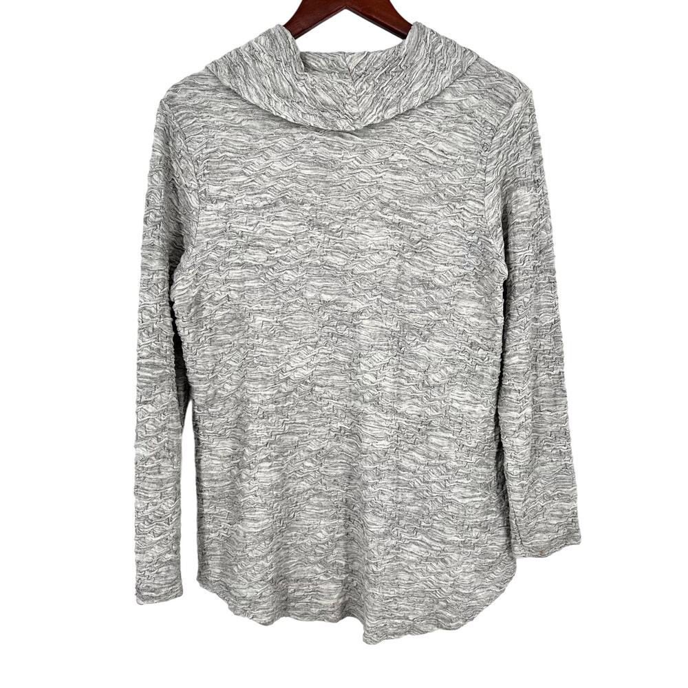 Habitat Womens Sz Medium Gray Wearable Art Abstract Artsy Blouse Shirt Top - Picture 6 of 6